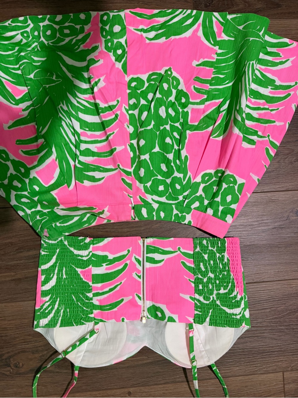 Lilly Pulitzer Pink and Green Tropical Two-Piece Set - Picture 3 of 4